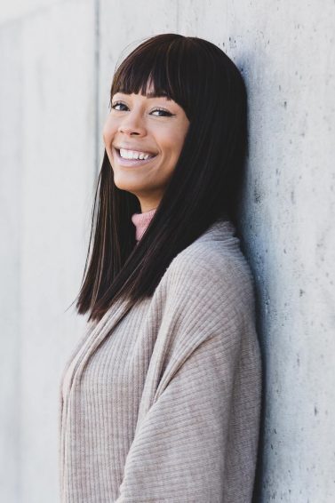 woman with a fresh fringe