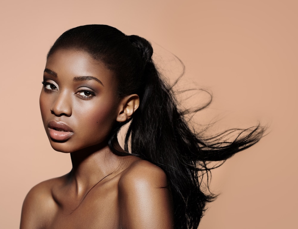 girl with slick back pony