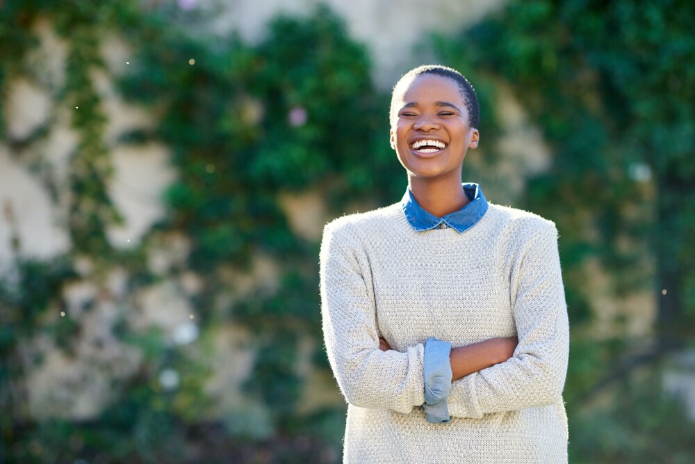 Girl with short hair