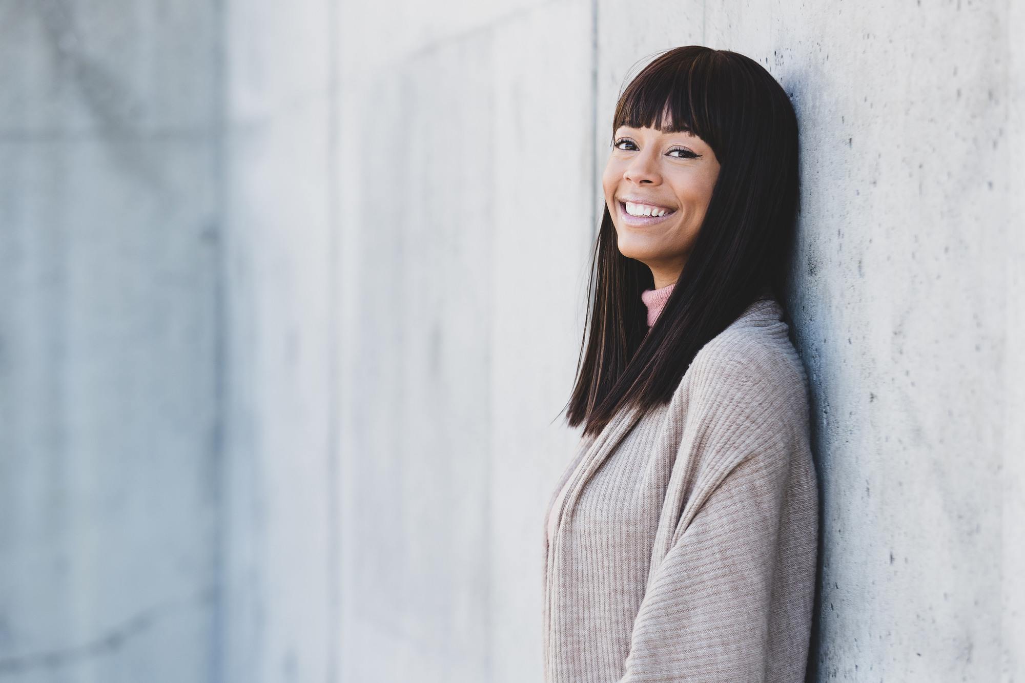 woman with a fresh fringe