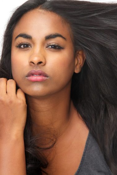 woman with long straight hair