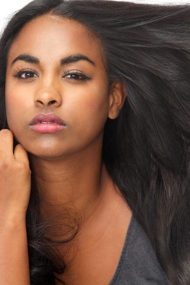 woman with long dark beautiful hair
