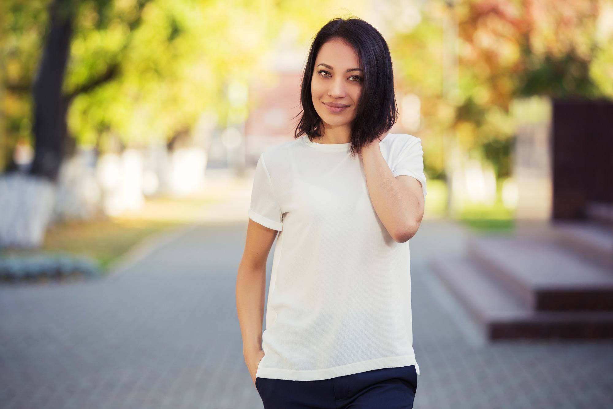 woman with bob haircut