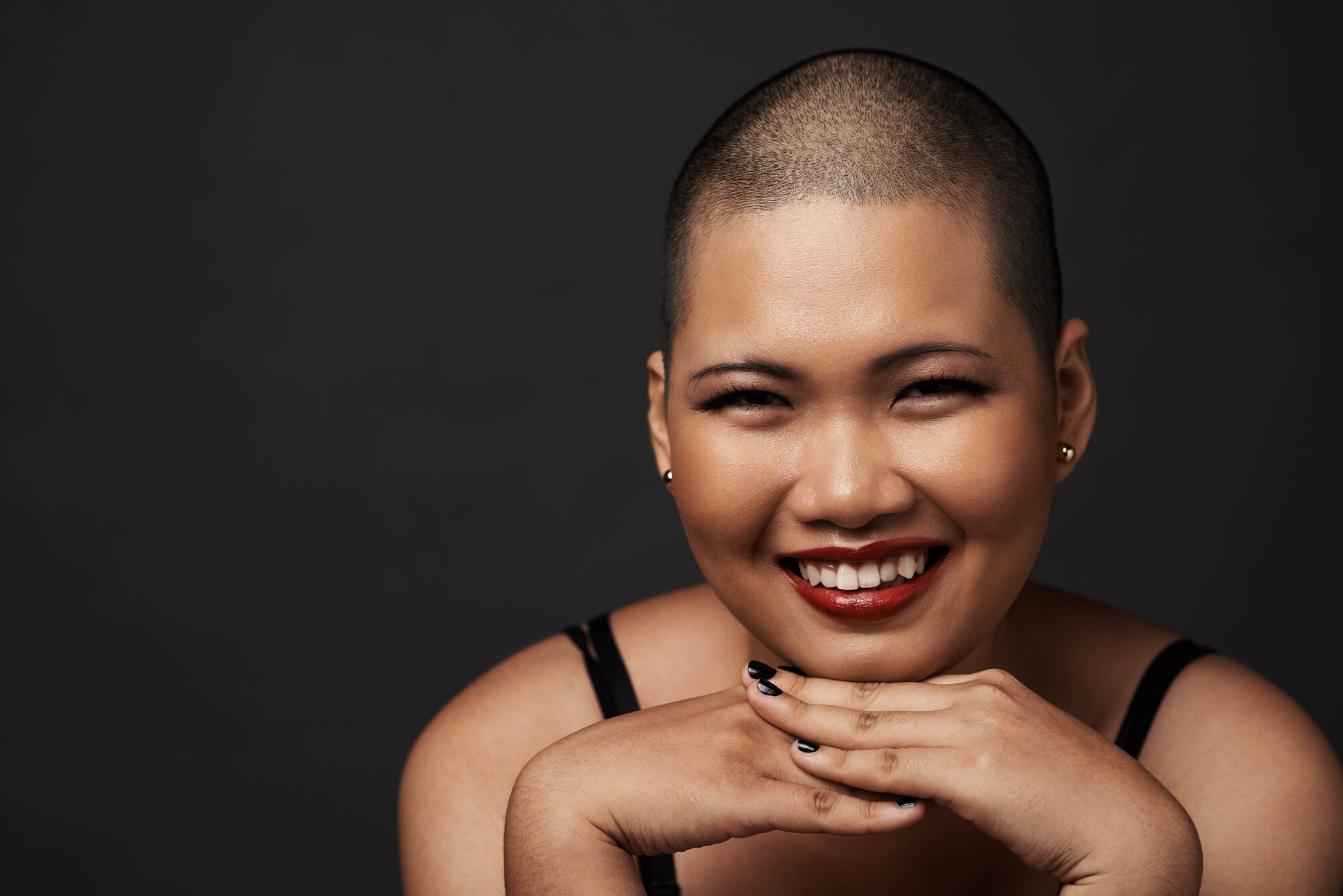 crops for women: woman with a buzzcut hairstyle