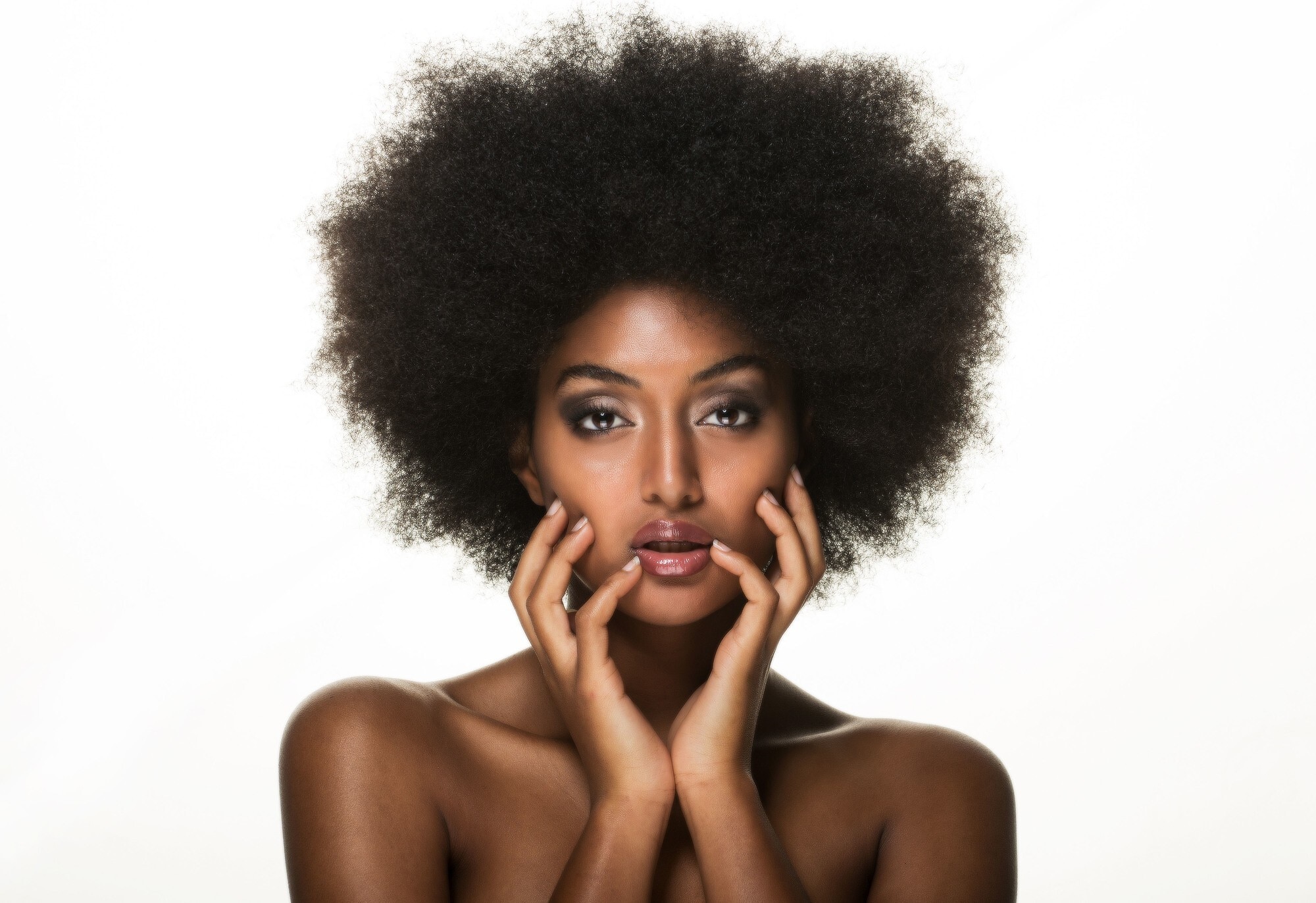 woman with big afro