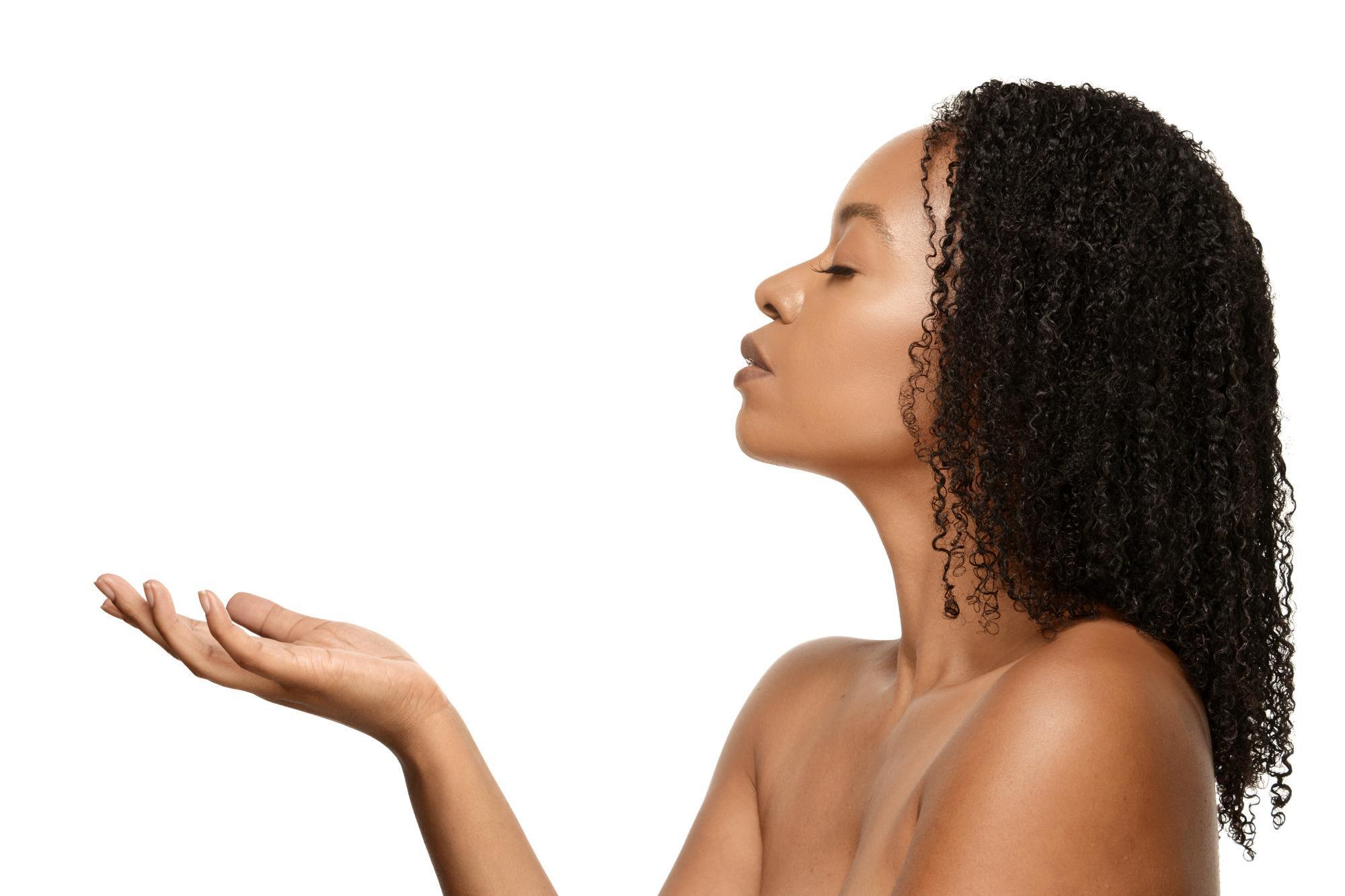 double conditioning: woman with wet hair