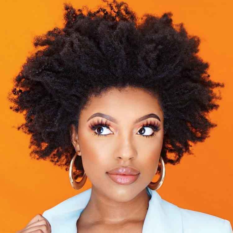 loving your natural hair: woman with afro hair
