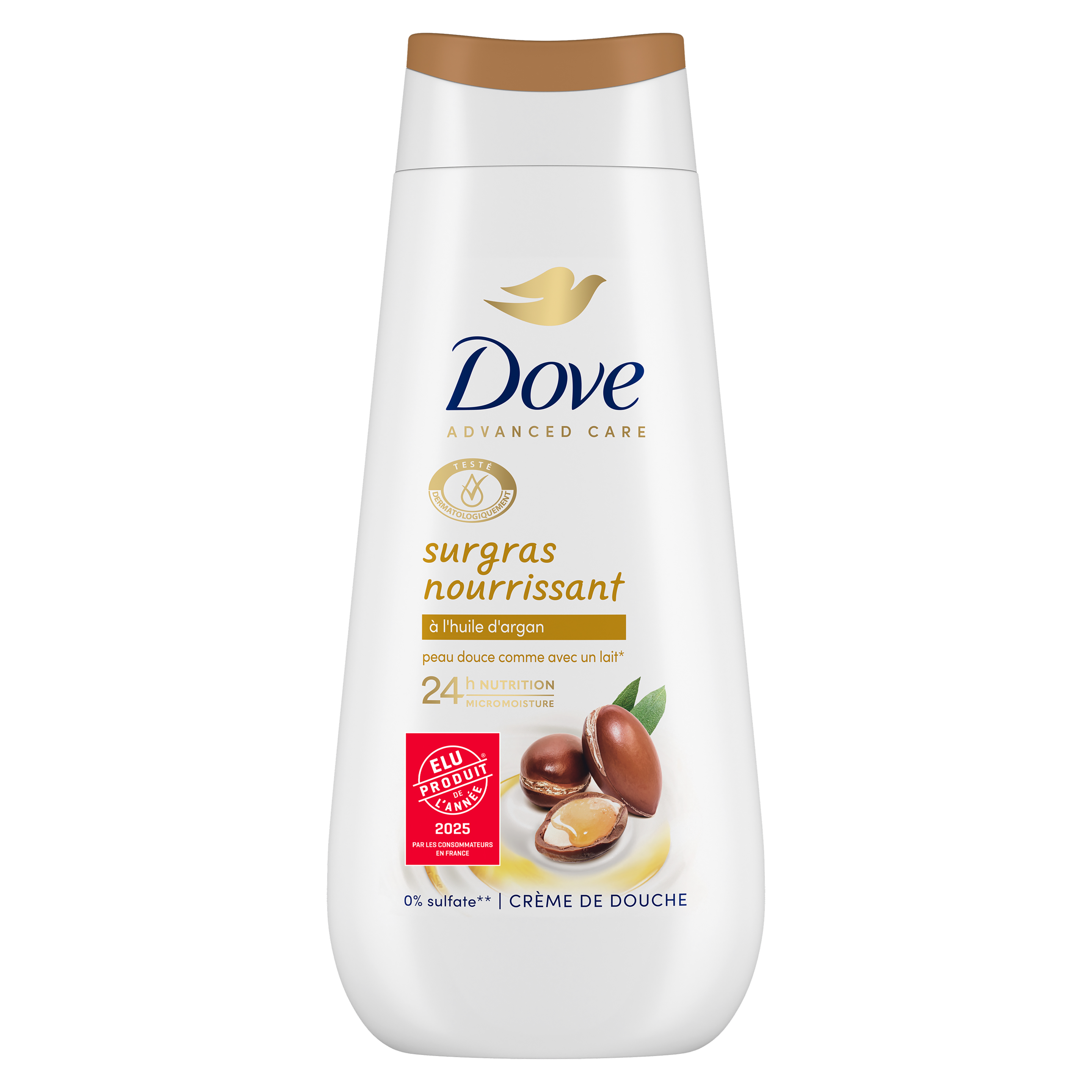 Dove Advanced Care Crème de Douche Surgras Nourrissant Huile d’Argan 225ml