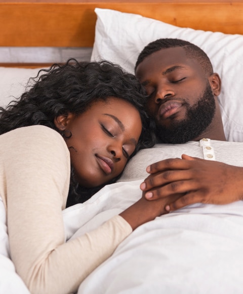 Couple peacefully sleeping sweat free