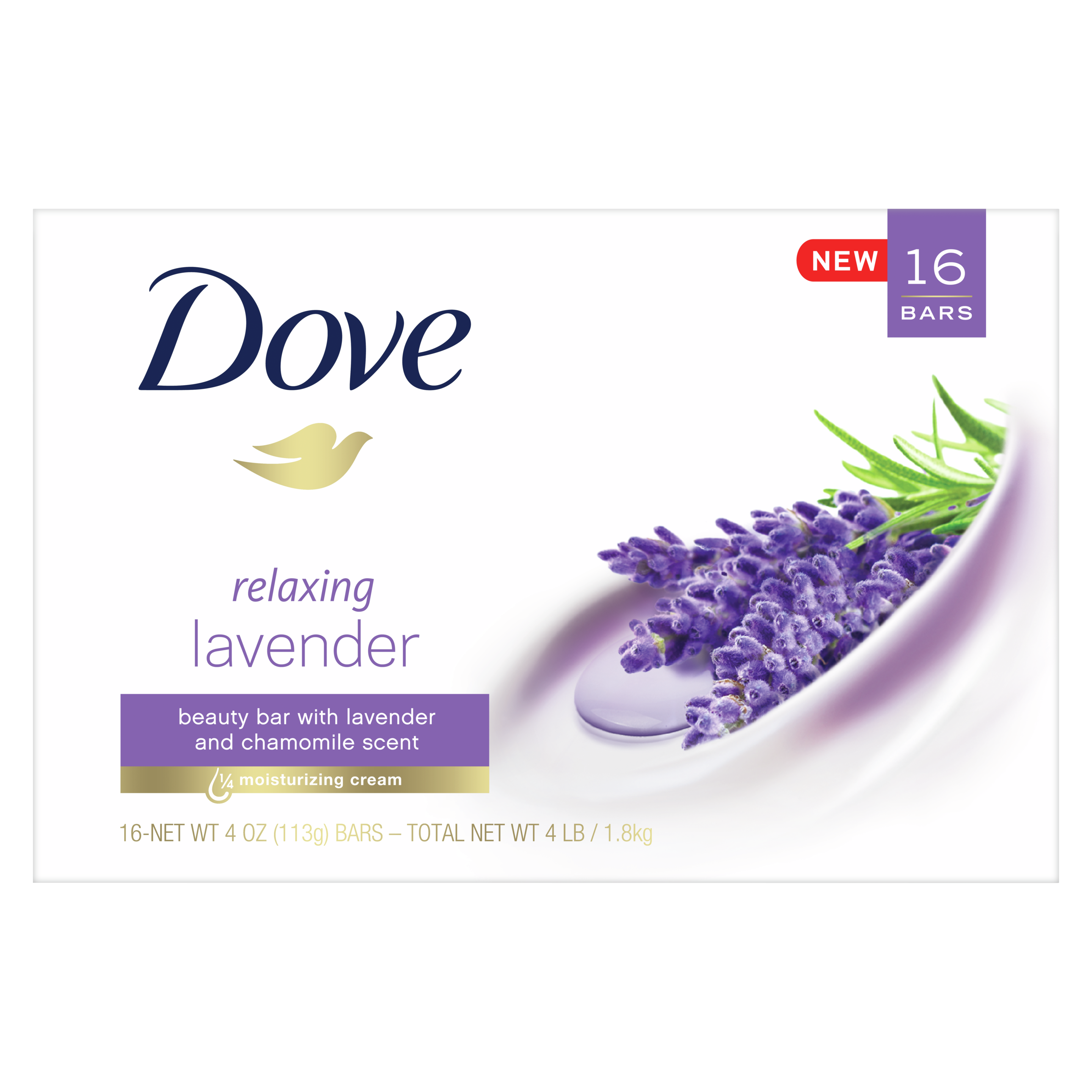 Dove Relaxing Beauty Bar 16 barras 3.75oz