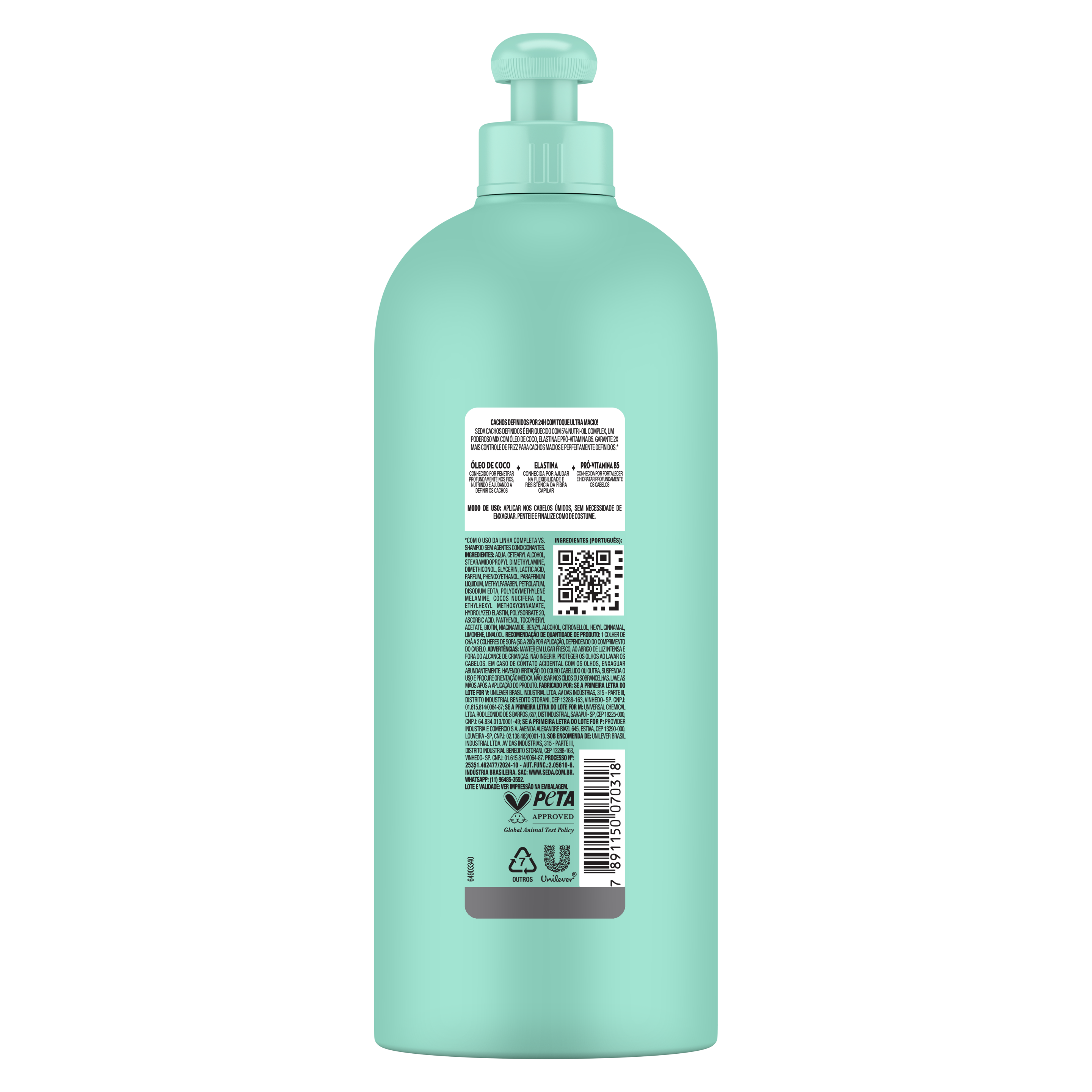 Uma imagem traseira da embalagem de Creme para Pentear Seda Ceramidas 300ml