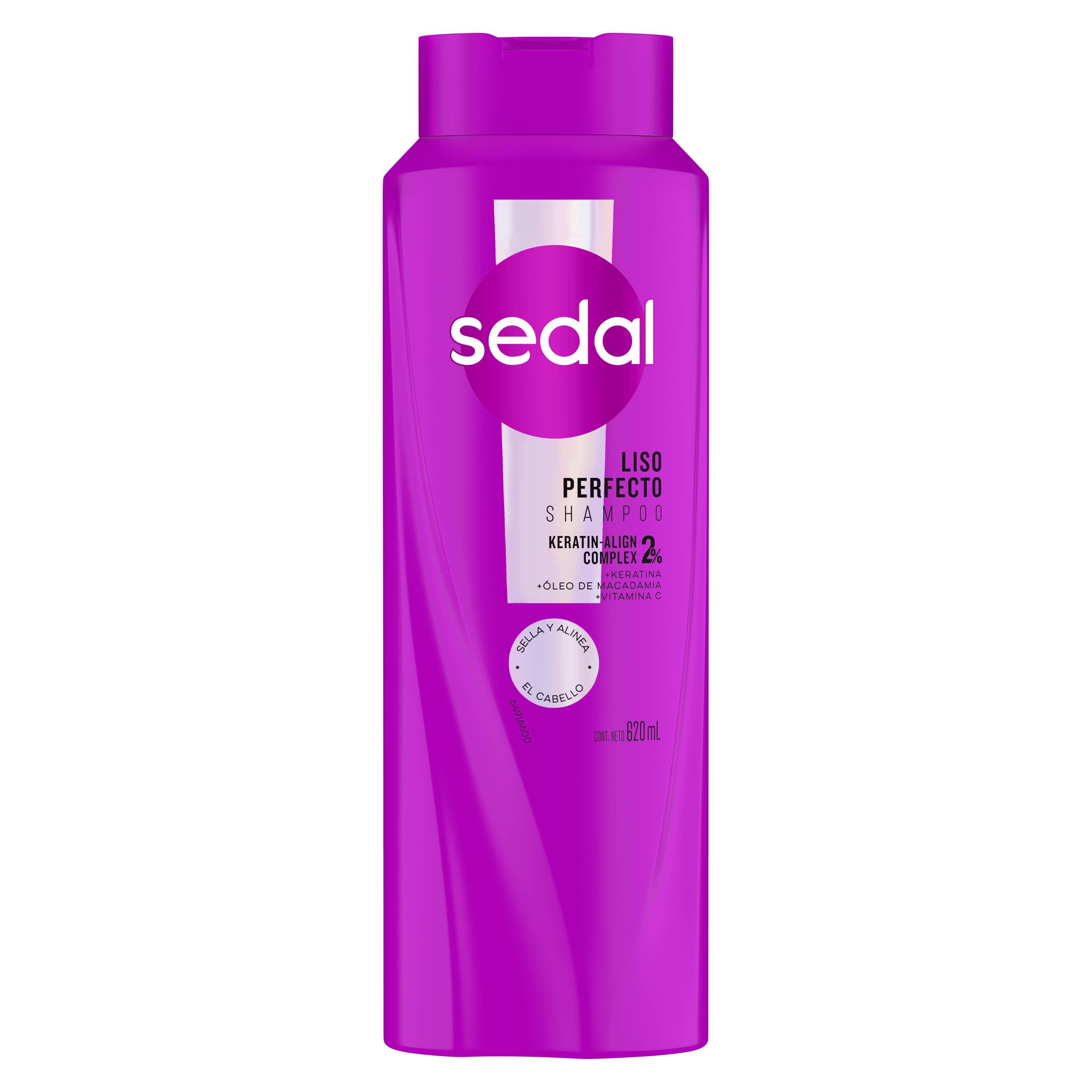 Imagen al frente del paquete Shampoo Sedal Liso perfecto  620 ml packshot