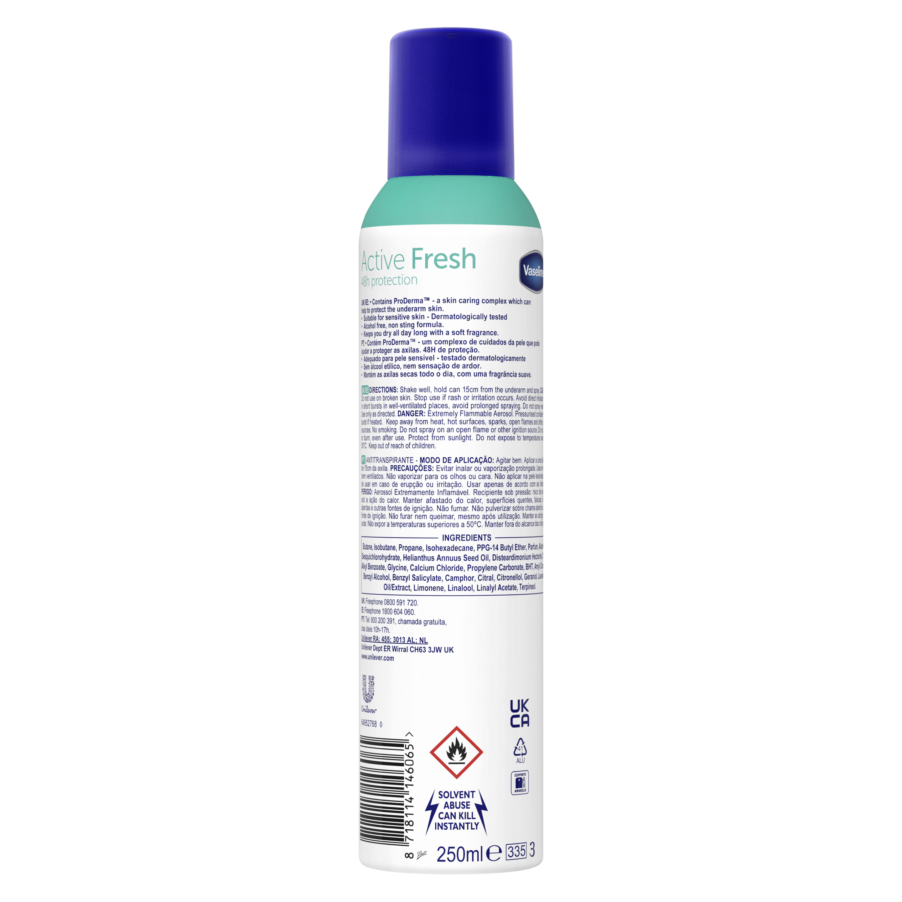 Vaseline Active Fresh Anti-Perspirant 250 ML