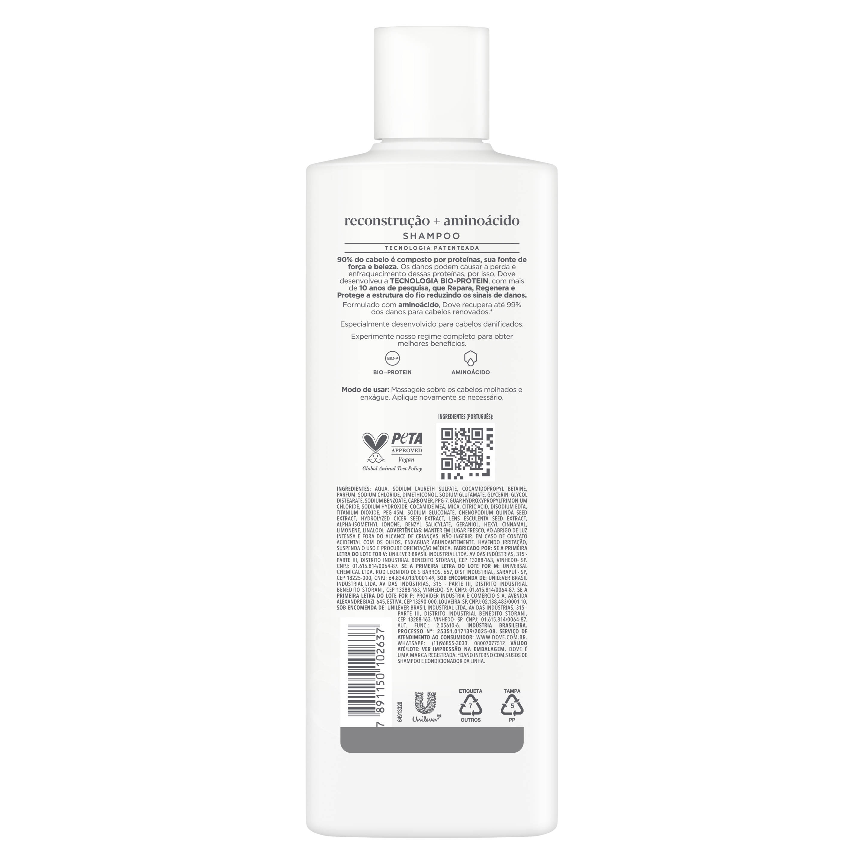 Shampoo Dove Reconstrução + Aminoácido 370ml