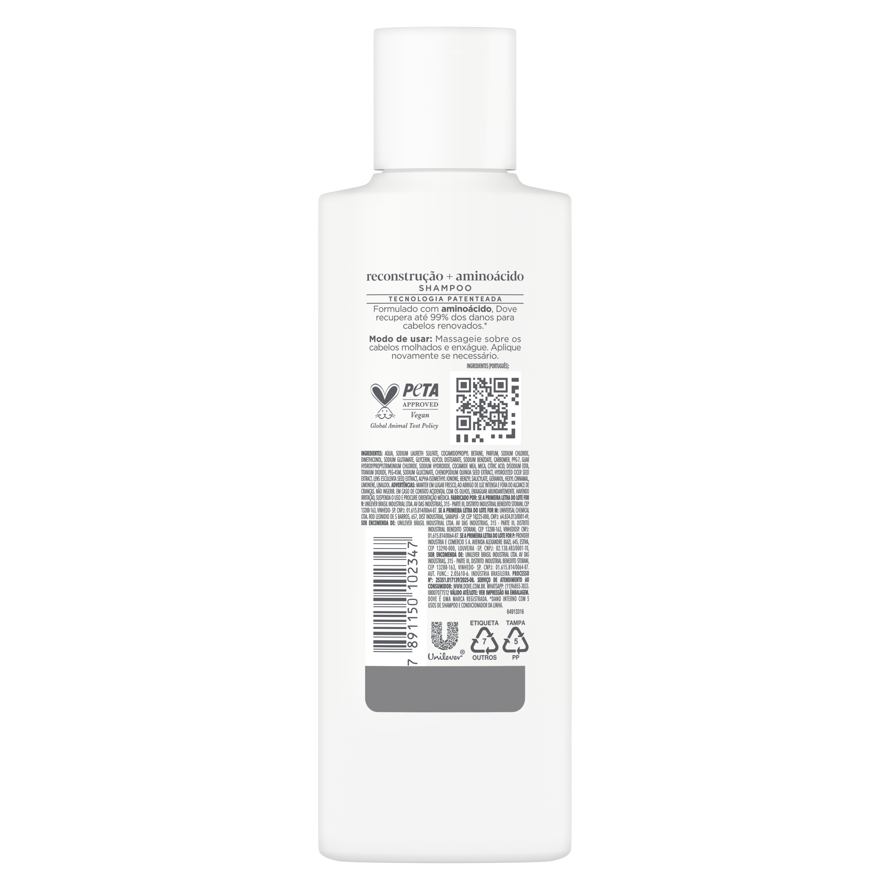 Shampoo Dove Reconstrução + Aminoácido 190ml