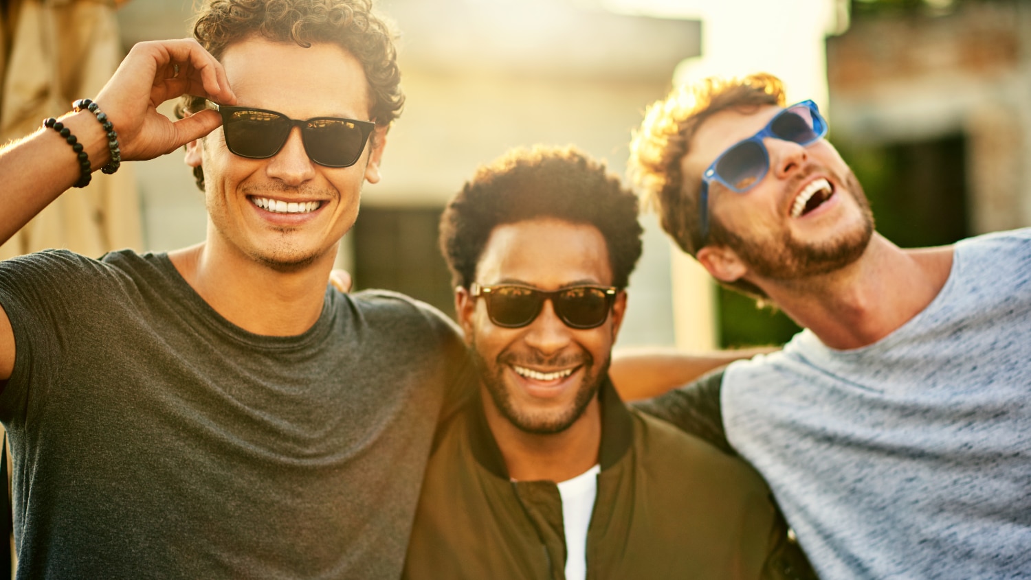 Friends looking confident and happy wearing deodorant or antiperspirant
