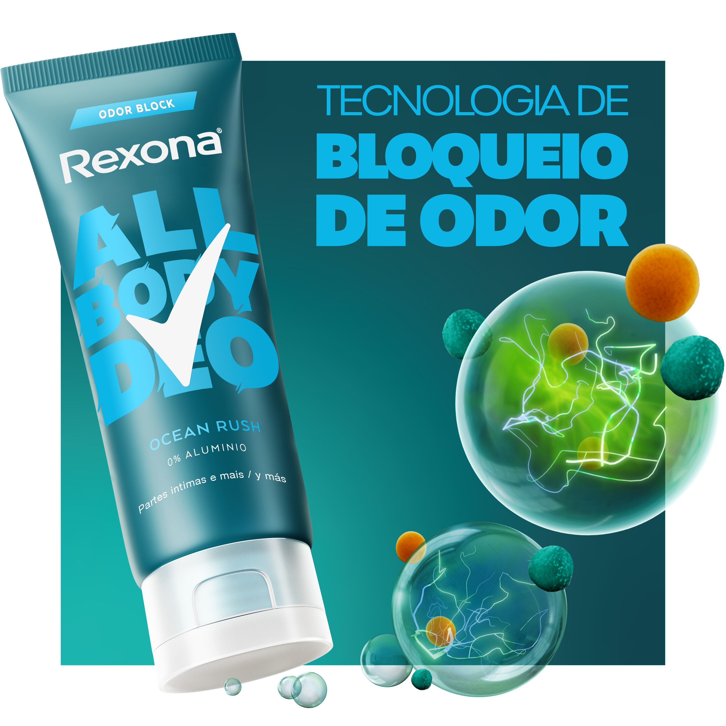 Desodorante Corporal Creme Masculino Rexona All Body Deo Ocean Rush 75g