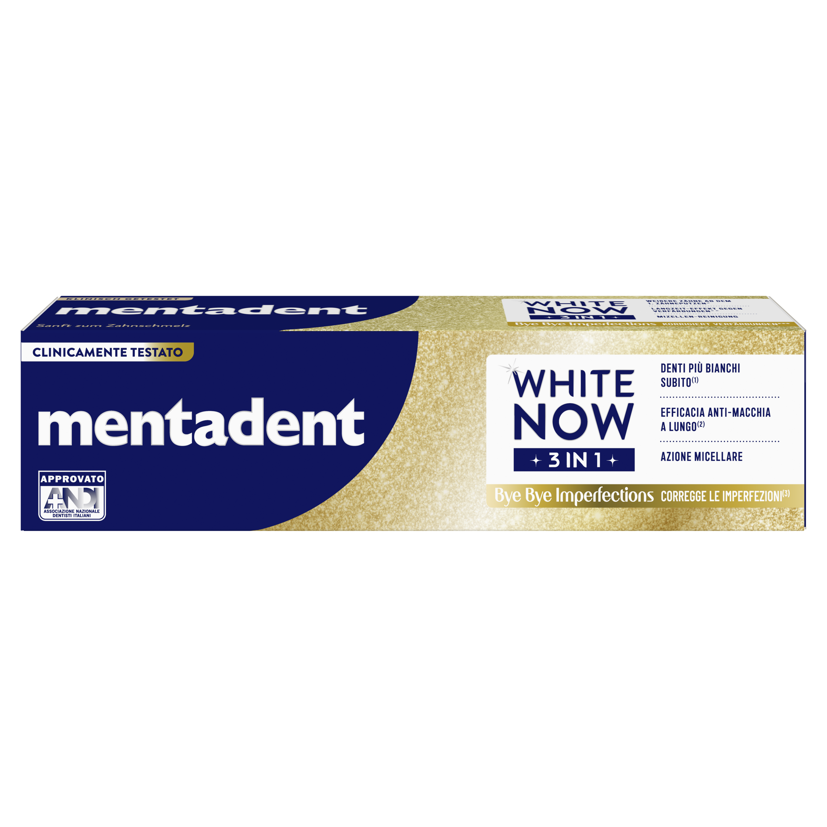Mentadent WHITE NOW 3IN1 Bye Bye Imperfections
