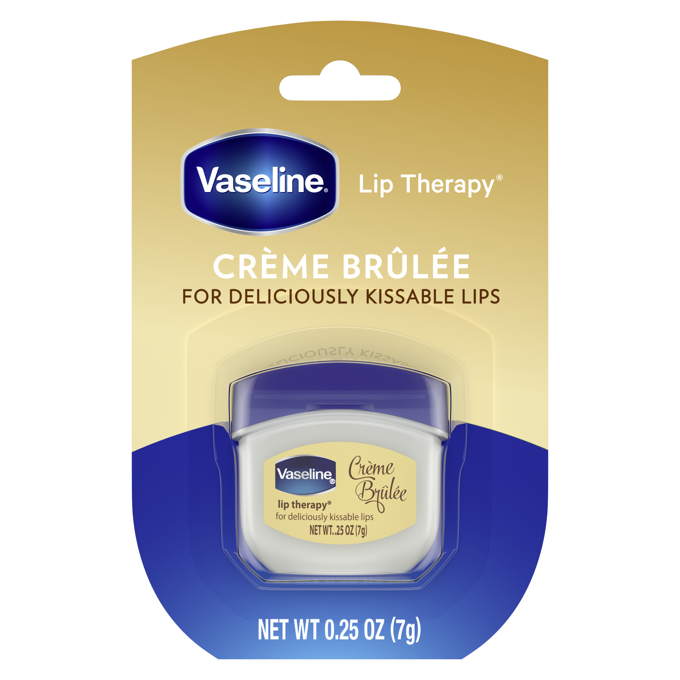 Vaseline® Lip Therapy® Crème Brûlée Mini front of pack packaging