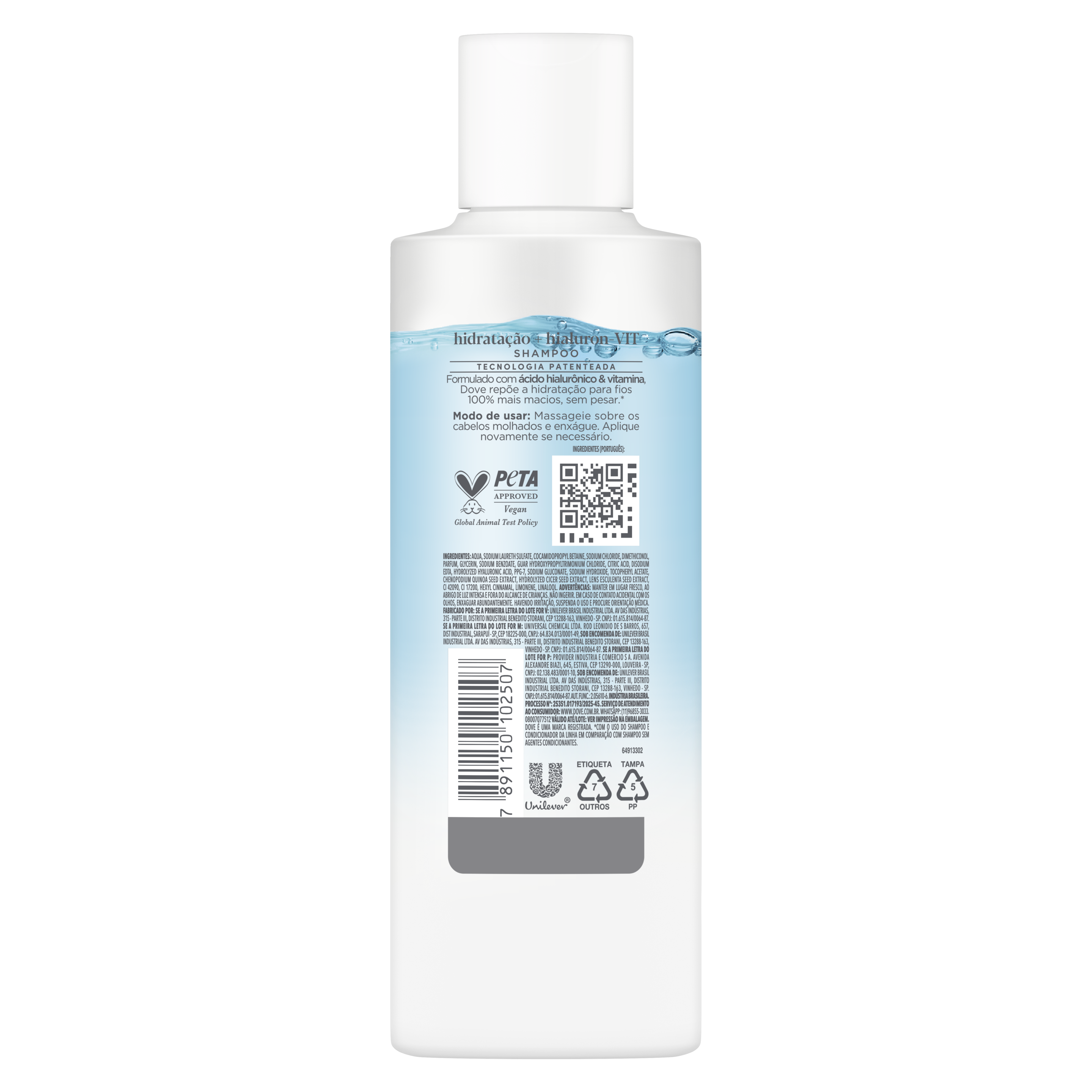 Dove Shampoo Hidratação + Hialuron-Vit 190ml
