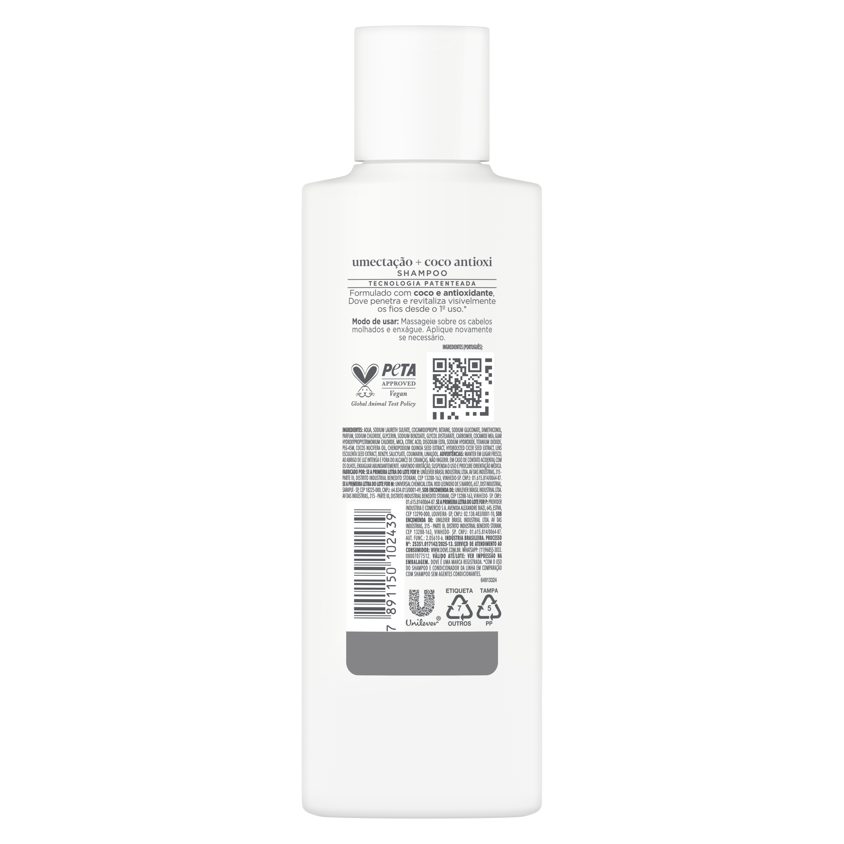 Dove Shampoo Umectação + Coco Antioxi 190 ml