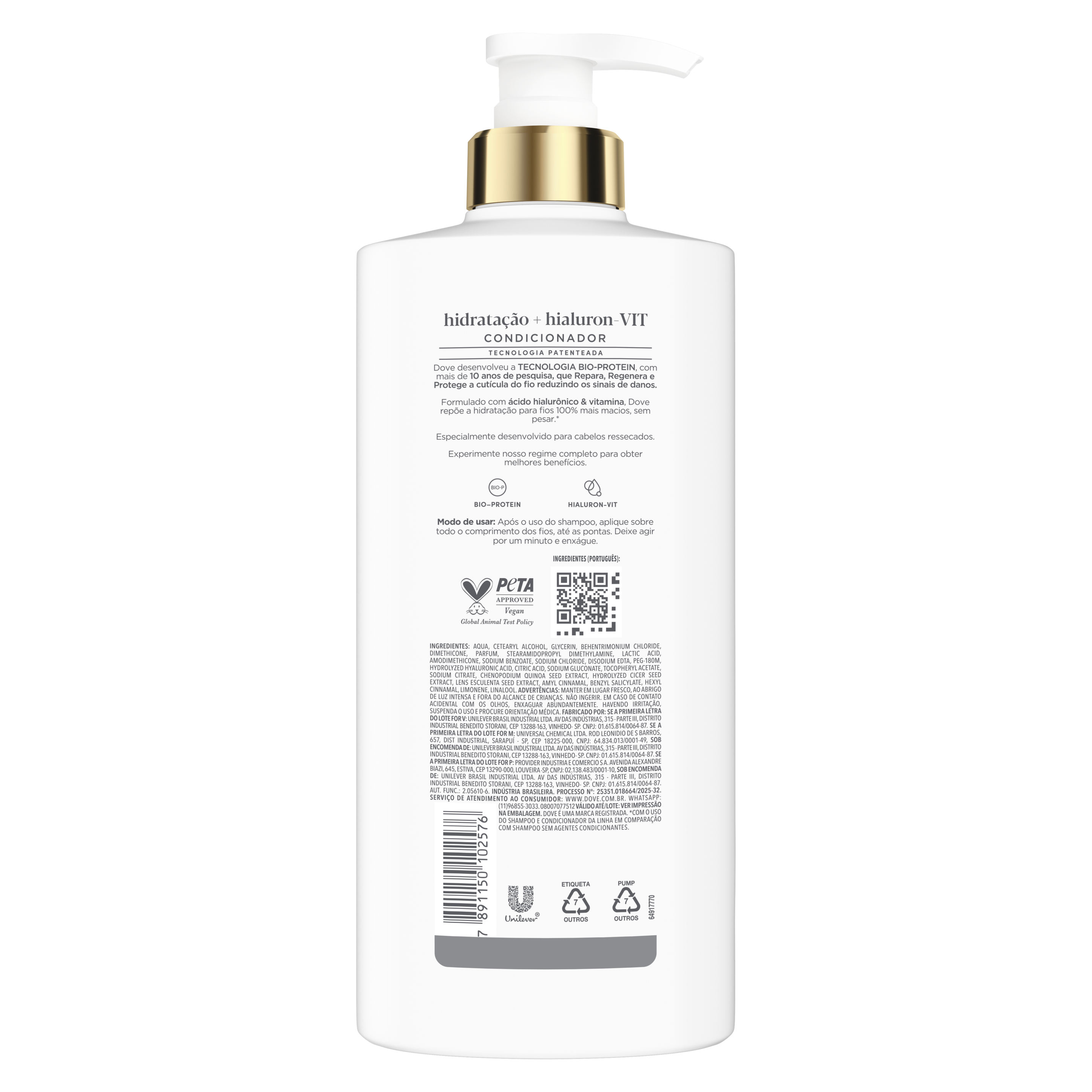 Dove Condicionador Hidratação + Hialuron-Vit 600ml