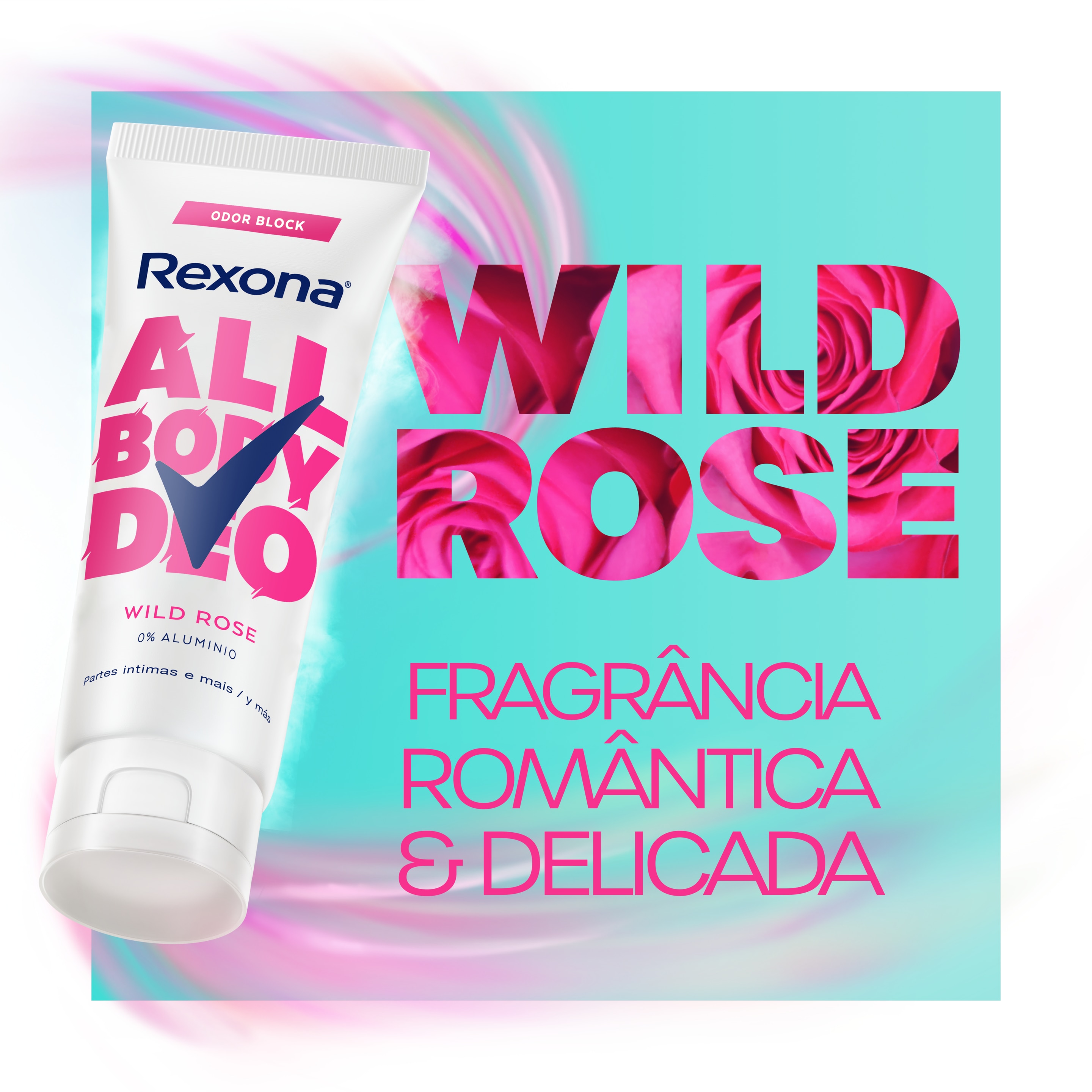 Desodorante Corporal Creme Feminino Rexona All Body Deo Wild Rose 75g