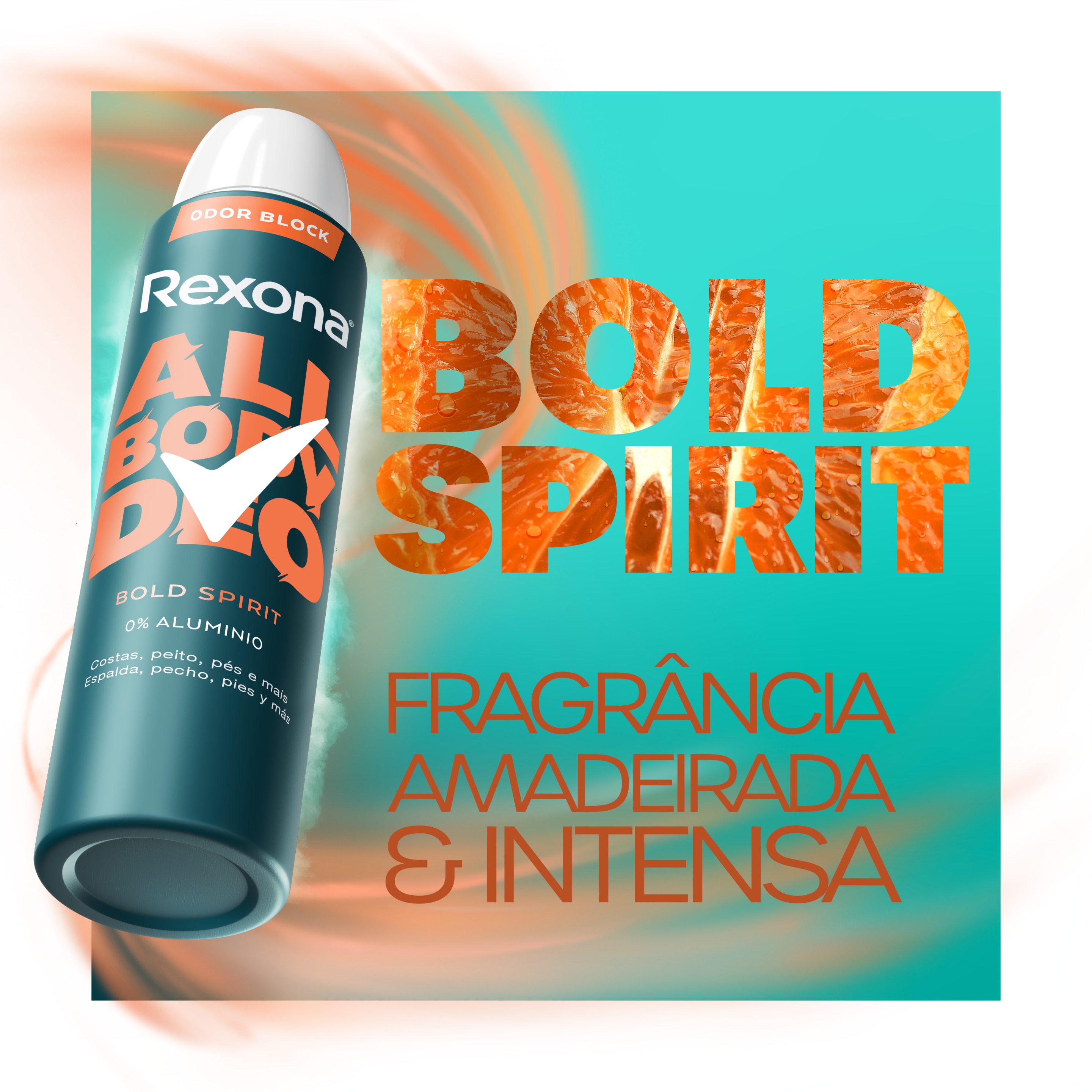 Desodorante Corporal Aerosol Masculino Rexona All Body Deo Bold Spirit 150ml
