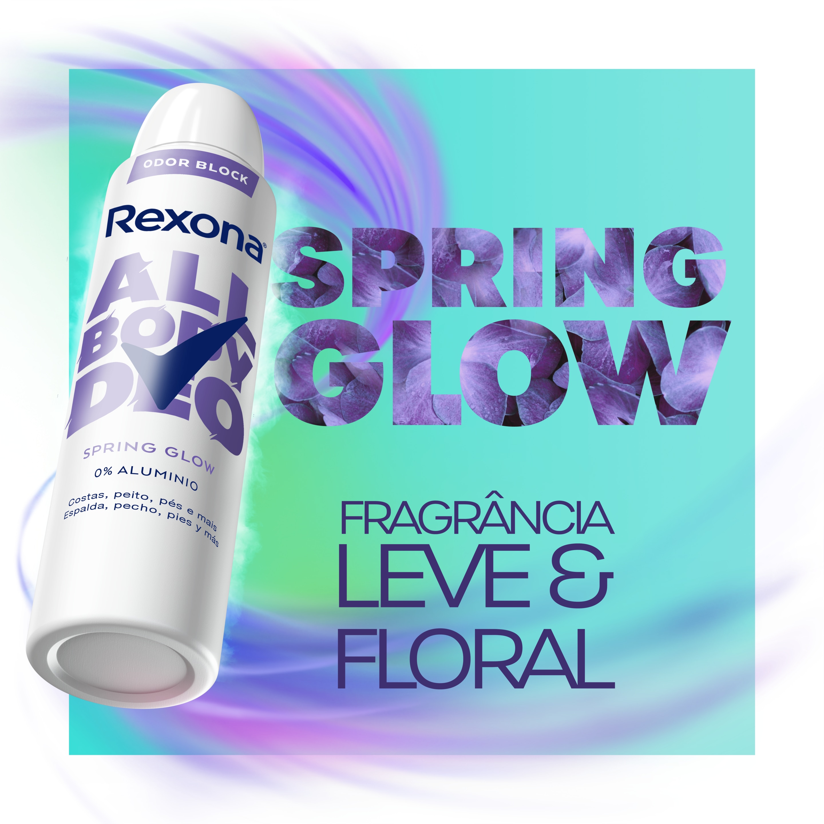 Desodorante Corporal Aerosol Feminino Rexona All Body Deo Spring Glow 150ml