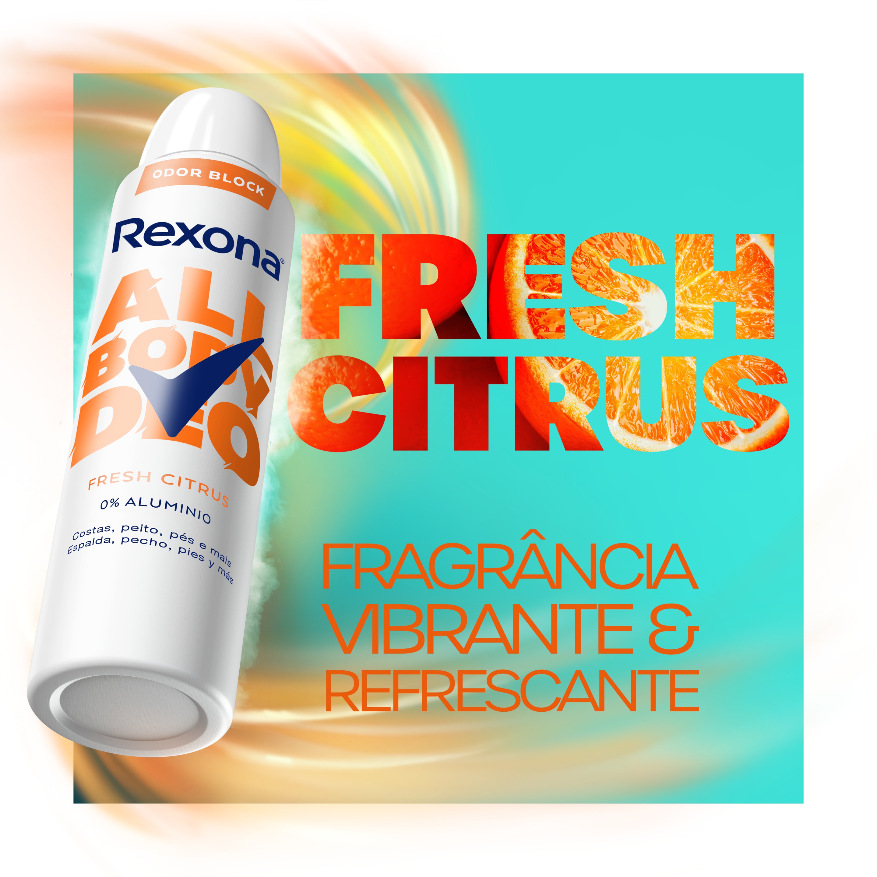 Desodorante Corporal Aerosol Feminino Rexona All Body Deo Fresh Citrus 150ml