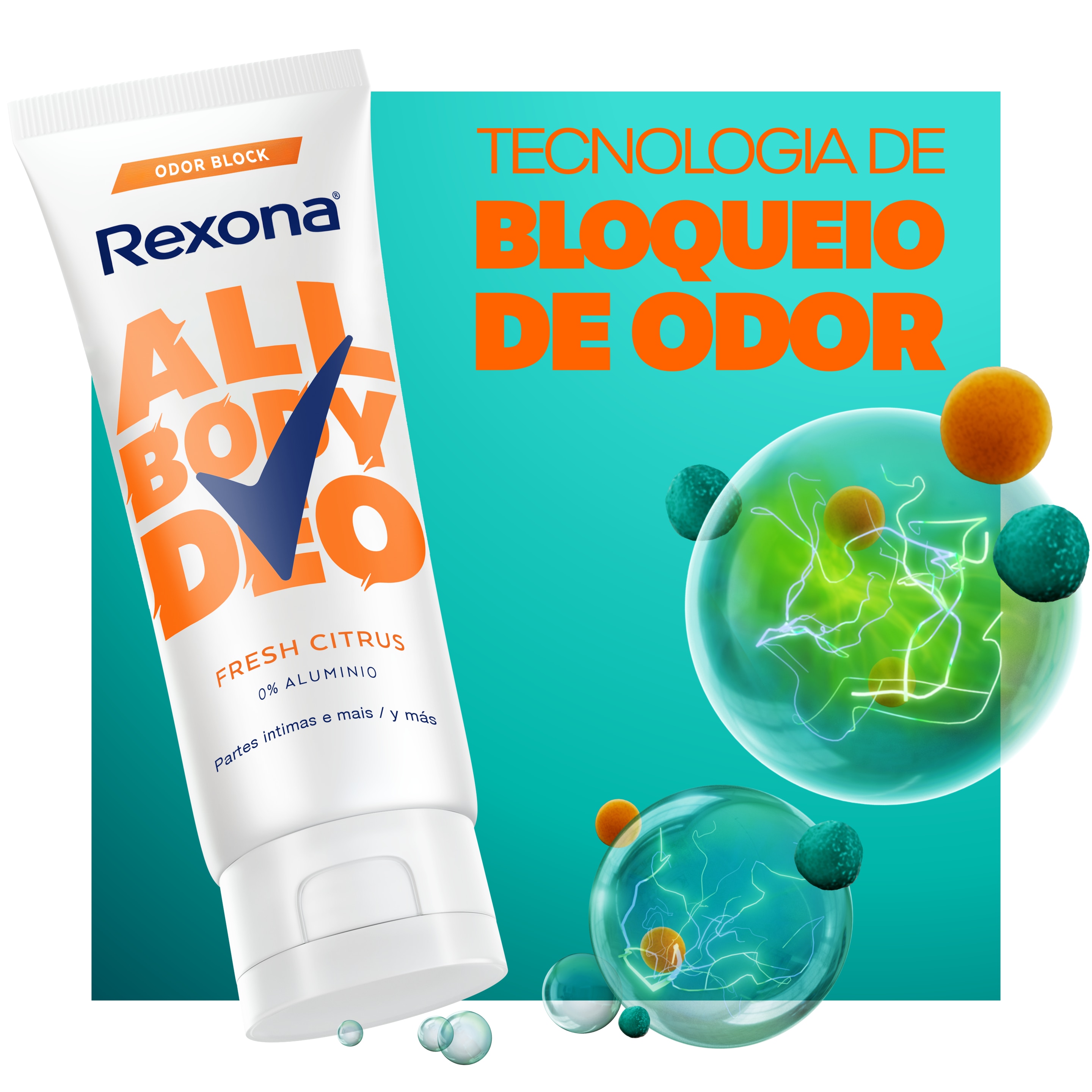 Desodorante Corporal Creme Feminino Rexona All Body Deo Fresh Citrus 75g
