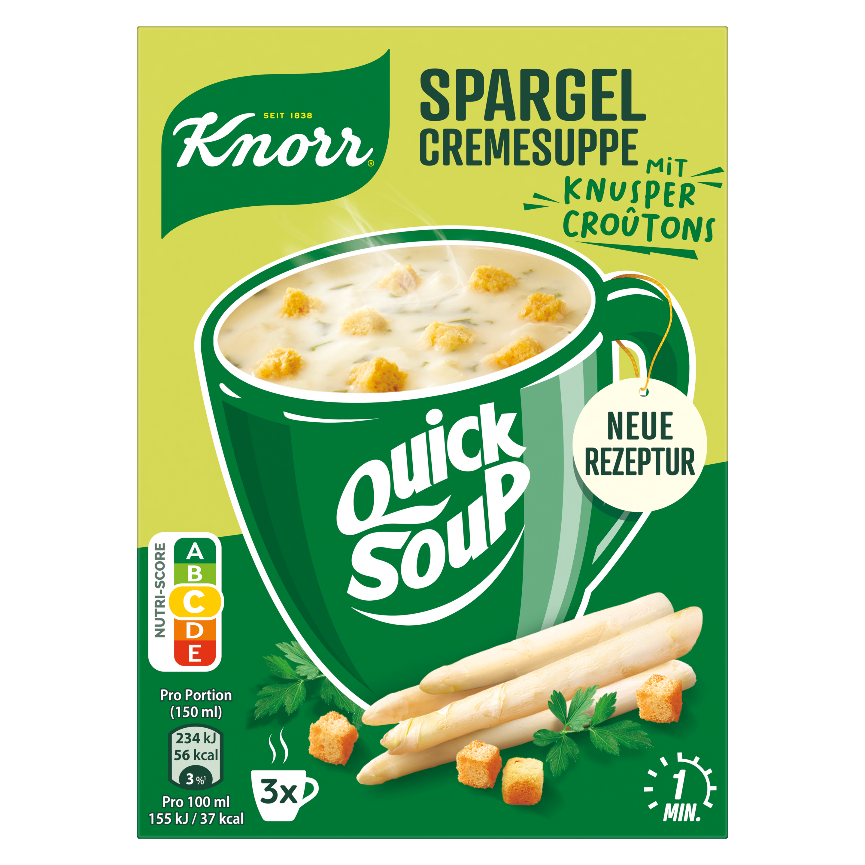 Knorr Cup a Soup Instant Suppe Spargelcreme 3 x 150 ml