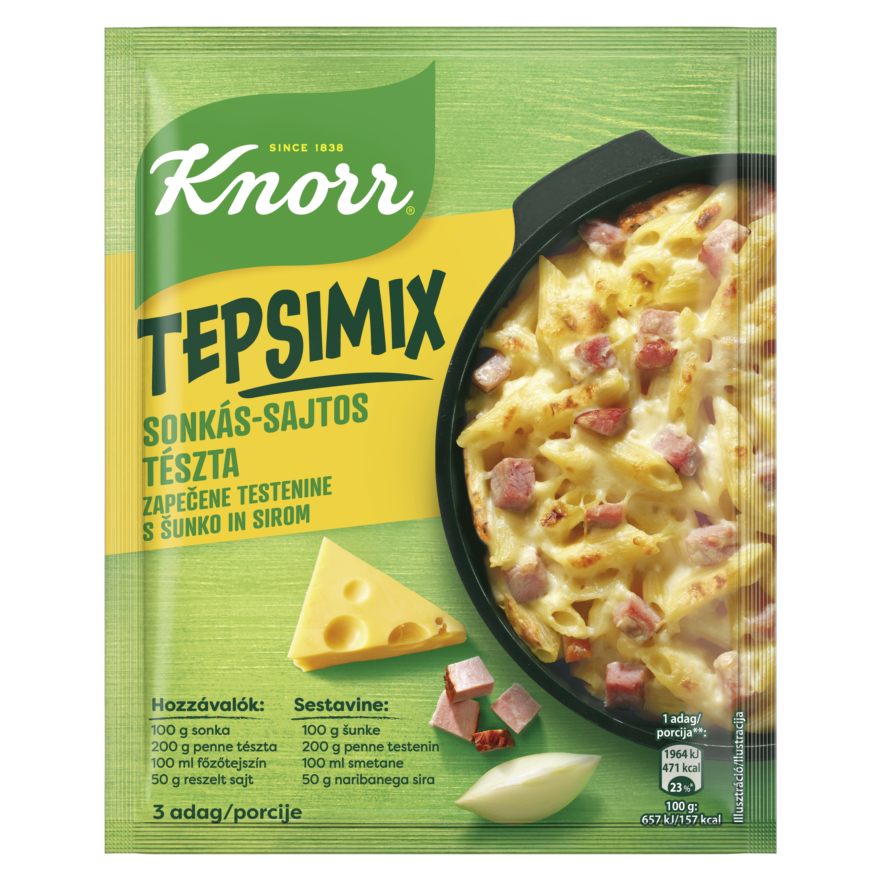 Knorr Tepsimix Sonkás-sajtos tészta
