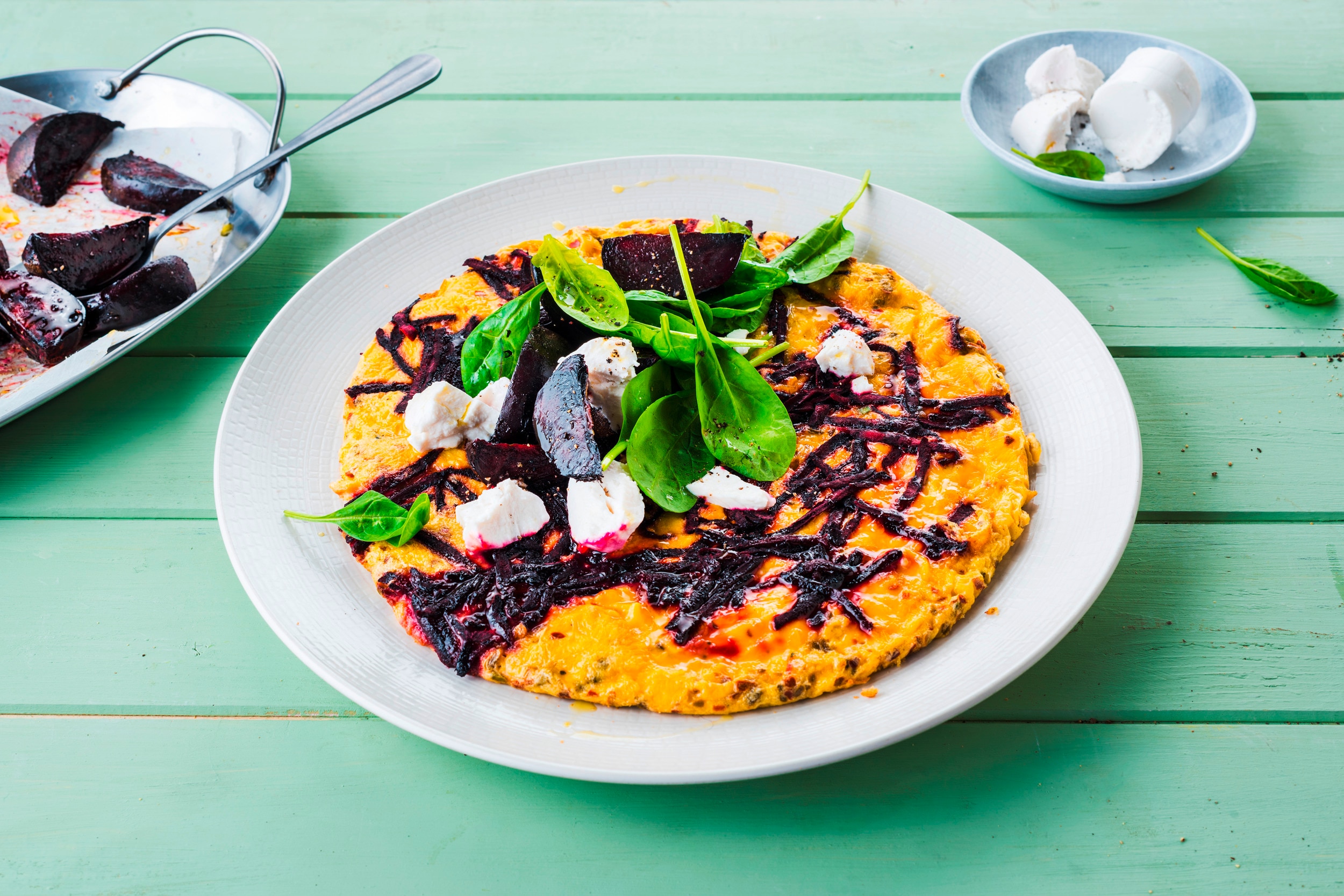 Omelette mit rote Bete