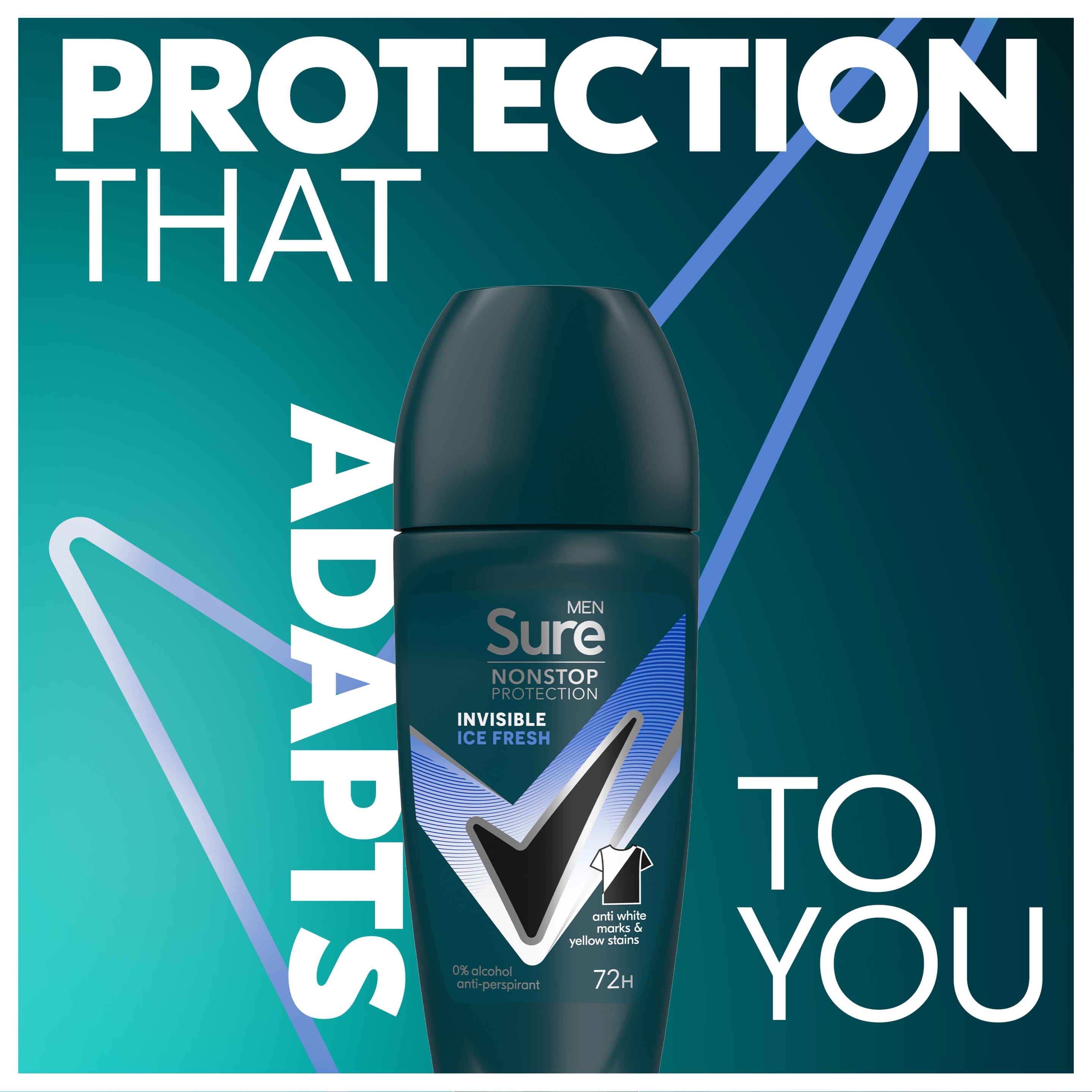 Sure Men Nonstop Invisible Ice Antiperspirant Deodorant Roll On 50ml