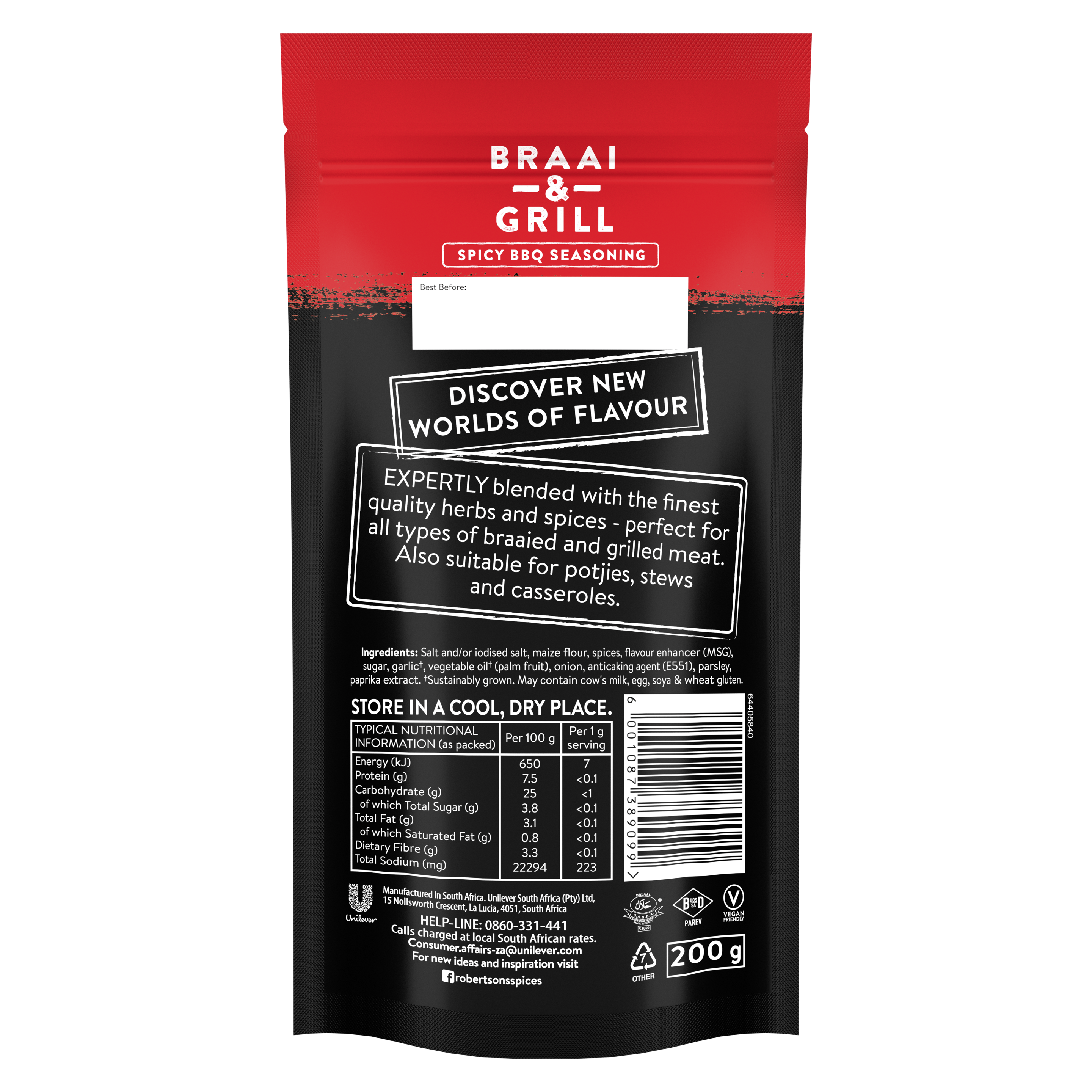 Robertsons Braai & Grill Spicy BBQ 200g