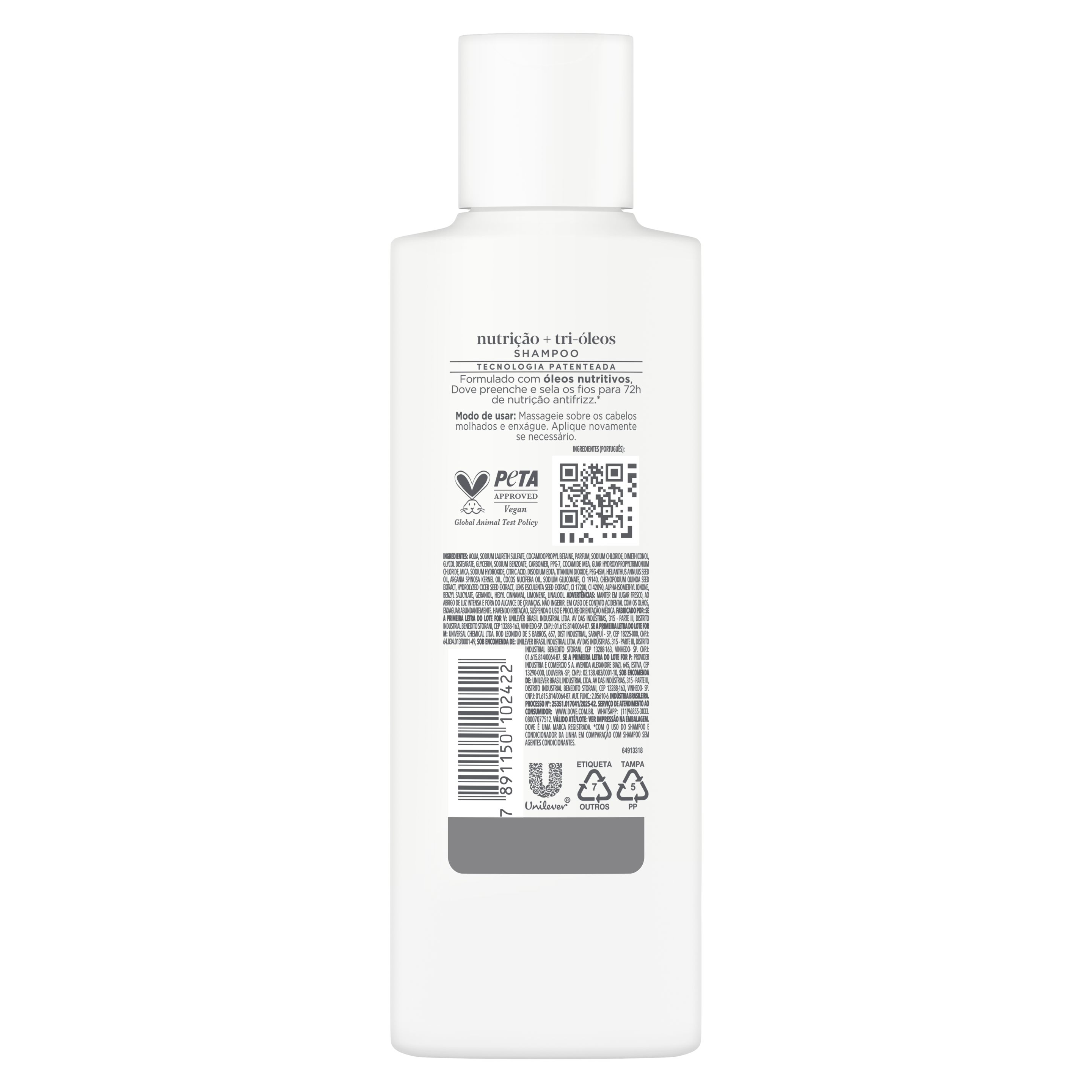 Dove Shampoo Nutrição Tri-Óleos 190ml