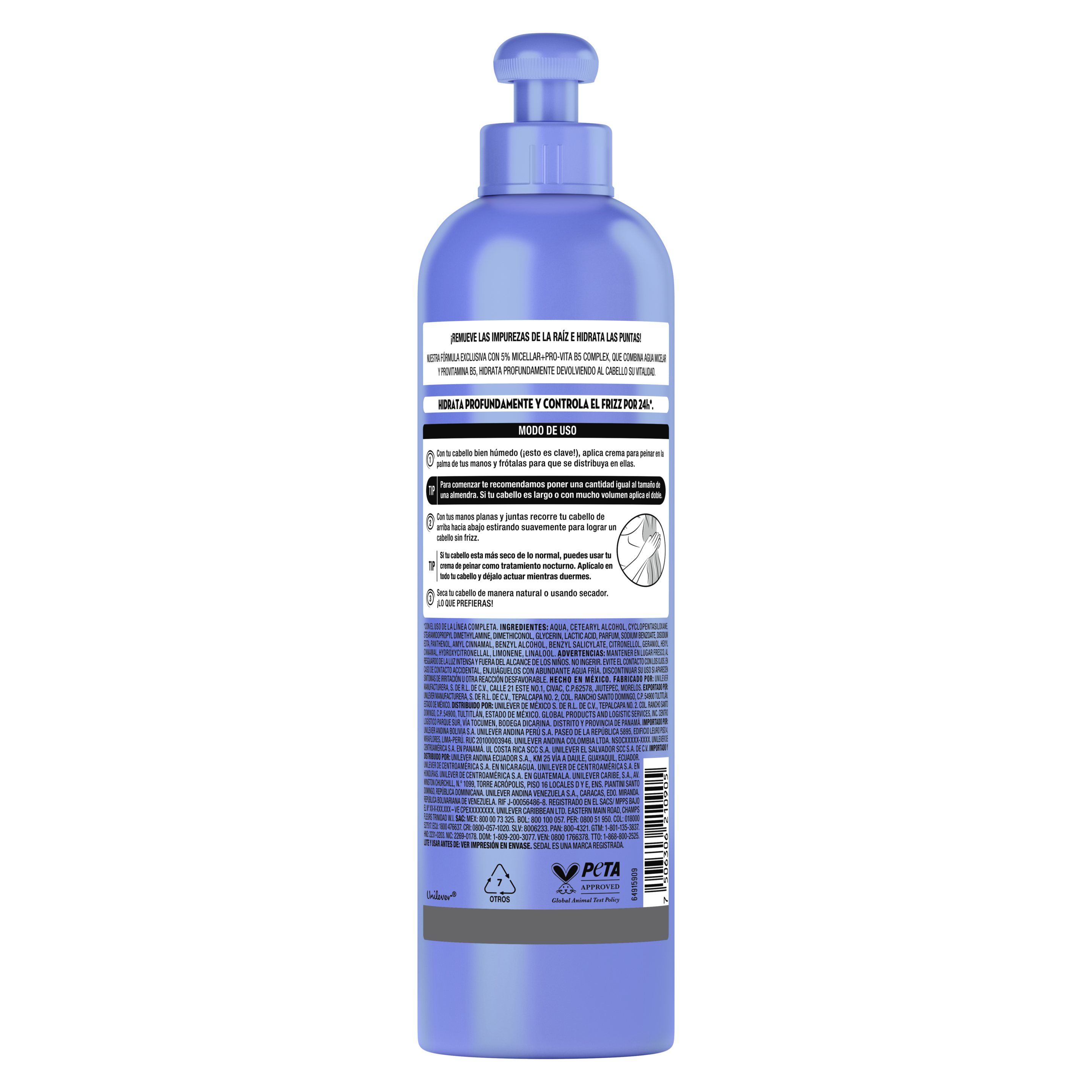 Crema para Peinar Sedal Hidra-Micelar y Pro Vitamina B5 300ml
