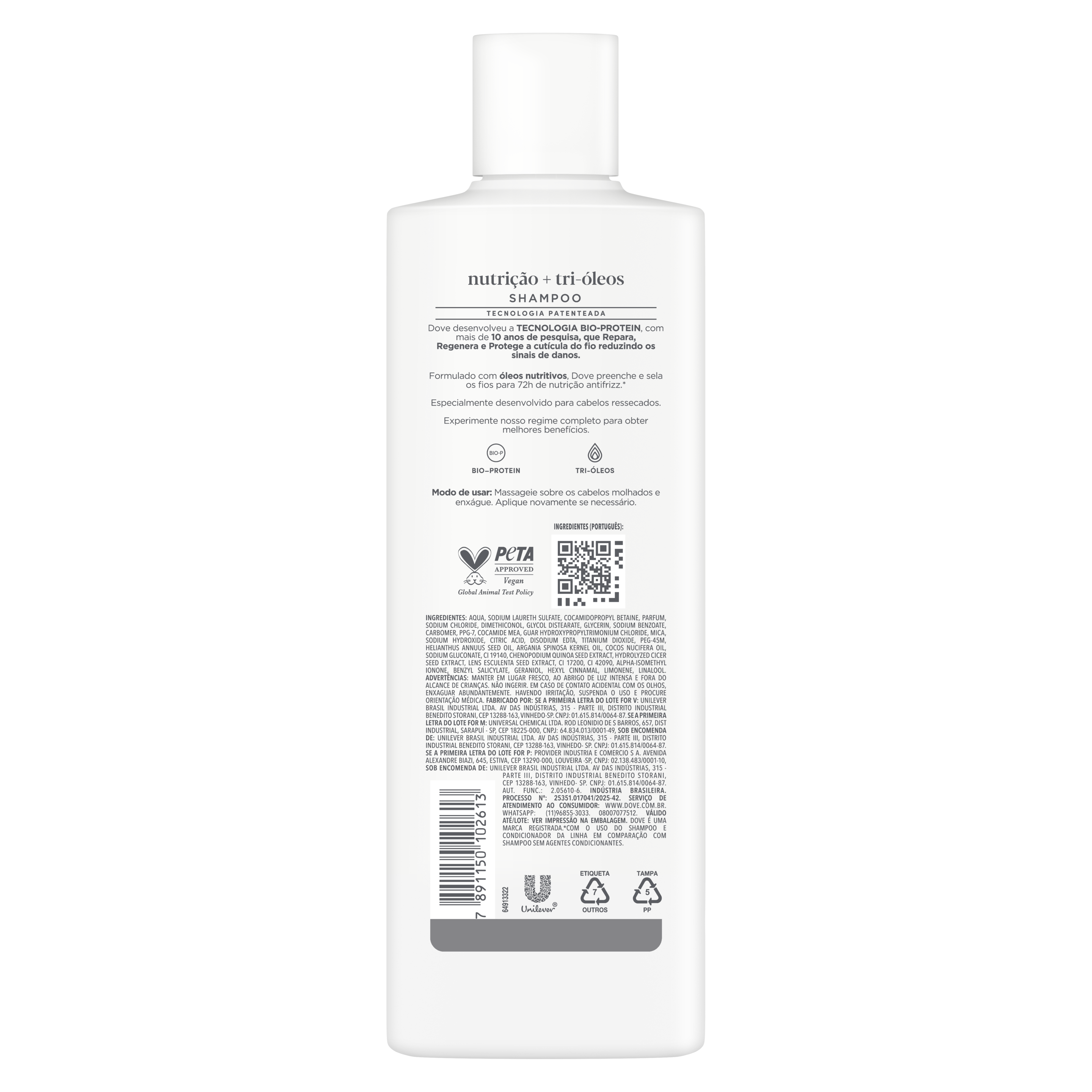 Dove Shampoo Nutrição Tri-Óleos 370ml