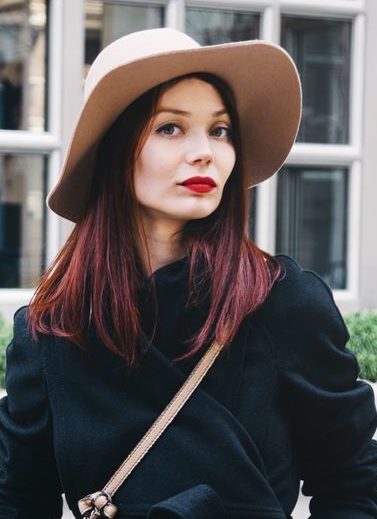 modelo de Cabelo ruivo com mechas