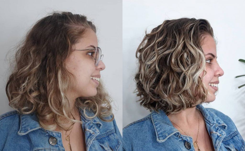 corte em camadas para alinhar o cabelo e diminuir o volume