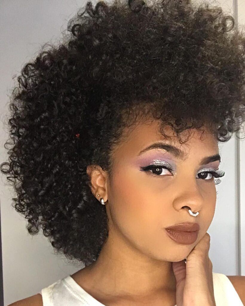falso moicano feminino cabelo afro festa