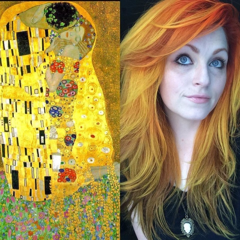 O Beijo, de Gutav Klimt, versão ombré | Foto: Instagram @uggoff