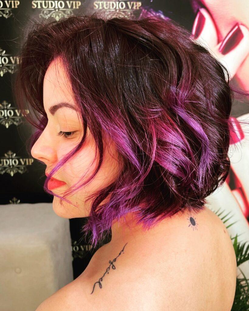 cabelo marsala chanel ondulado