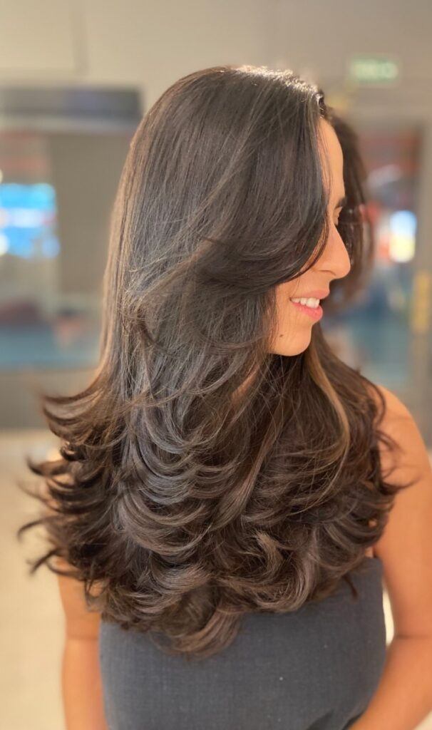 Butterfly cut com muitas camadas