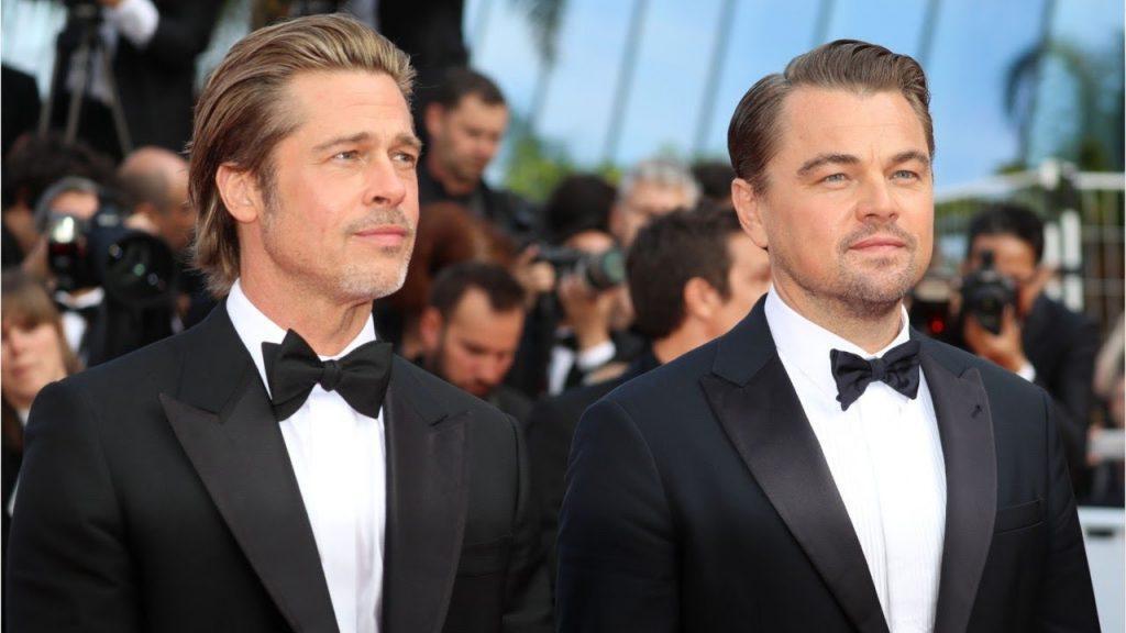 atores Brad Pitt e Leonardo DiCaprio em Cannes
