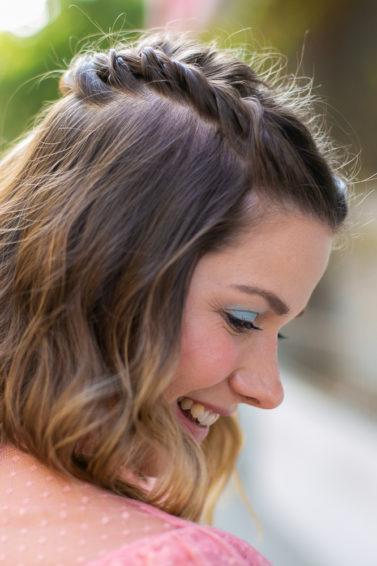 Cabelo liso semipreso com twists duplo