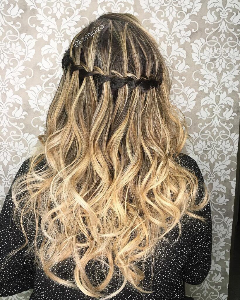 penteado-com-trança-cascata-cabelo-ondulado