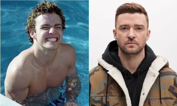 Justin Timberlake com cacheado e liso: antes e depois