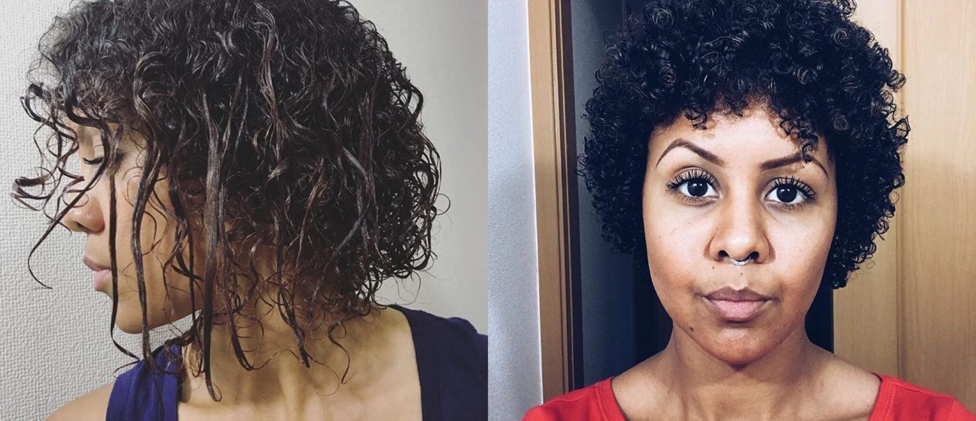Mulher com cabelos afro curtos